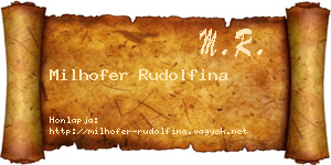 Milhofer Rudolfina névjegykártya